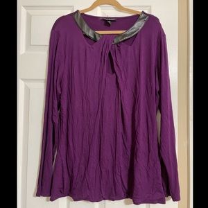 Ashley Stewart 22/24 purple top w/cutout neckline